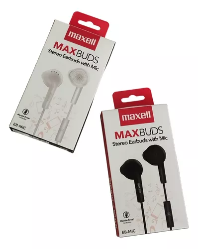 Audifonos Earbuds con Mic, Maxell, blancos