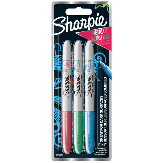 Paquete de 3 unidades pilot sharpie metalic de colores